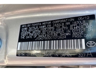 2012 Toyota Prius c 5dr HB One (Natl)