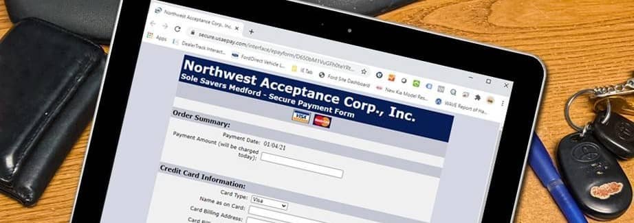 order form on an ipad